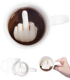 Creative Design White Middle Finger mug