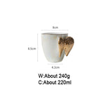 Creative White Ceramic Mug Gold Plated