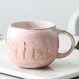 Luxury Pink Gold Ceramic Marble Coffee Mug