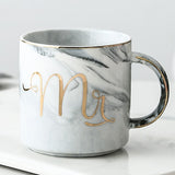 Luxury Pink Gold Ceramic Marble Coffee Mug