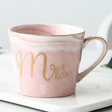 Luxury Pink Gold Ceramic Marble Coffee Mug