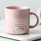 Luxury Pink Gold Ceramic Marble Coffee Mug