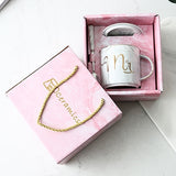 Luxury Pink Gold Ceramic Marble Coffee Mug