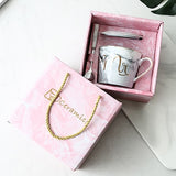 Luxury Pink Gold Ceramic Marble Coffee Mug