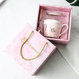 Luxury Pink Gold Ceramic Marble Coffee Mug