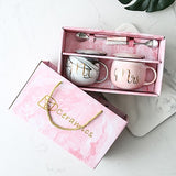 Luxury Pink Gold Ceramic Marble Coffee Mug