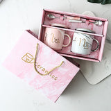 Luxury Pink Gold Ceramic Marble Coffee Mug
